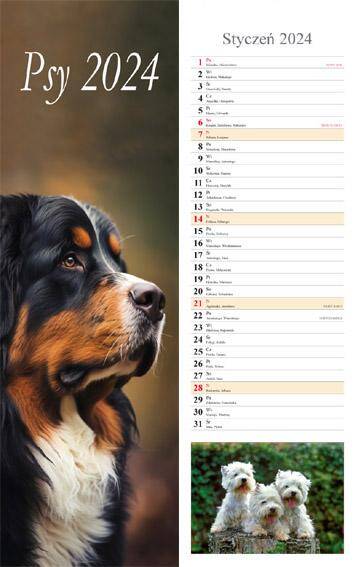 Kalendarz 2024 paskowy Psy