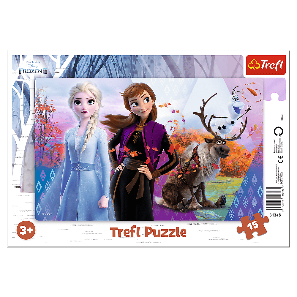 Puzzle 15 ramkowe Magiczny świat Anny i Elsy Frozen 2 31348
