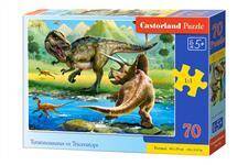 Puzzle 70 dinozaury Tyrannosaurs i Triceratops
