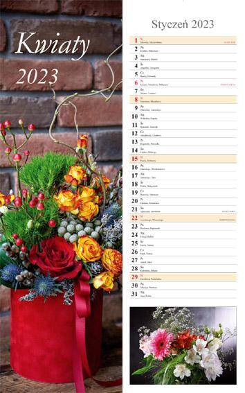 Kalendarz 2023 paskowy Kwiaty