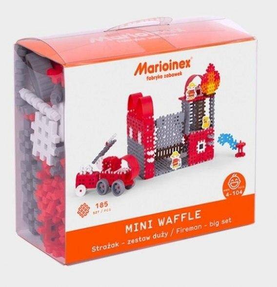 Klocki Waffle mini 185 el.  Strażak Zestaw duży Marioinex