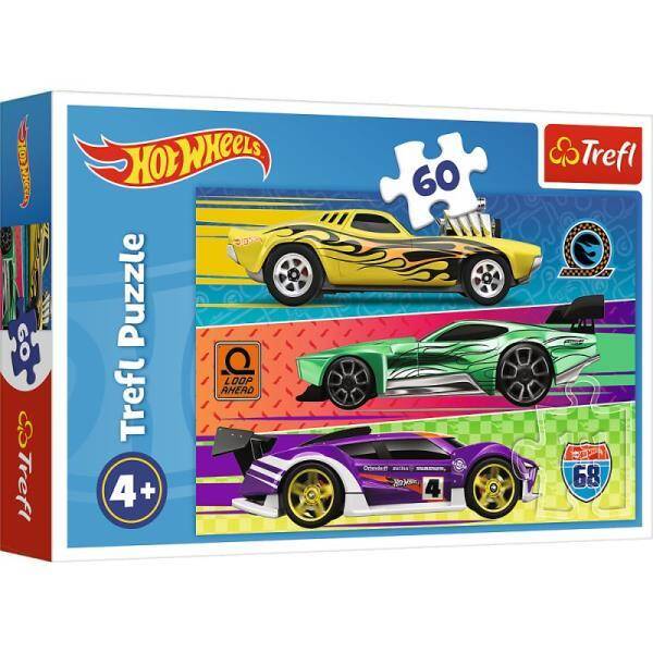 Puzzle 60el Wyścig / Mattel Hot Wheels 17389 Trefl