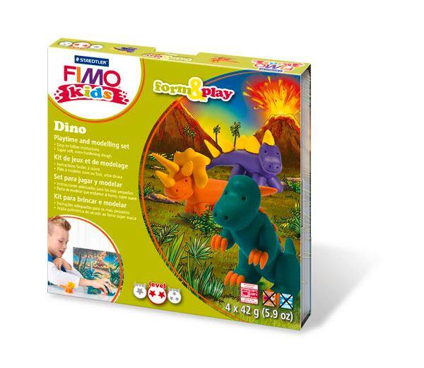 Zestaw Fimo Kids Form&Play Dinozaury 4x42 g Staedtler
