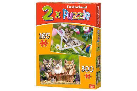 Puzzle 2w1 Kittens in the Garden