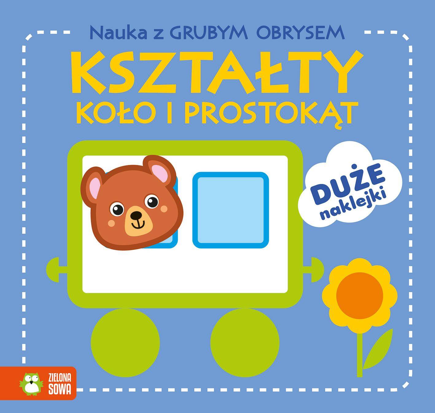 Kształty. Koło i prostokąt. Nauka z grubym obrysem