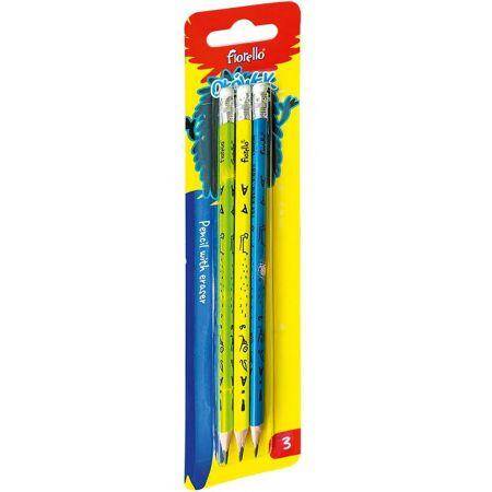 Ołówek z gumką Fiorello EXTRA blister 3 szt.