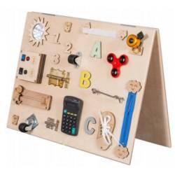 Tablica manipulacyjna Montessori średnia rozkładana naturalna Sensoryczna