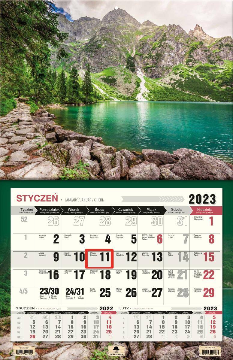Kalendarz 2023 jednodzielny KTJ-3 góry V1 XL