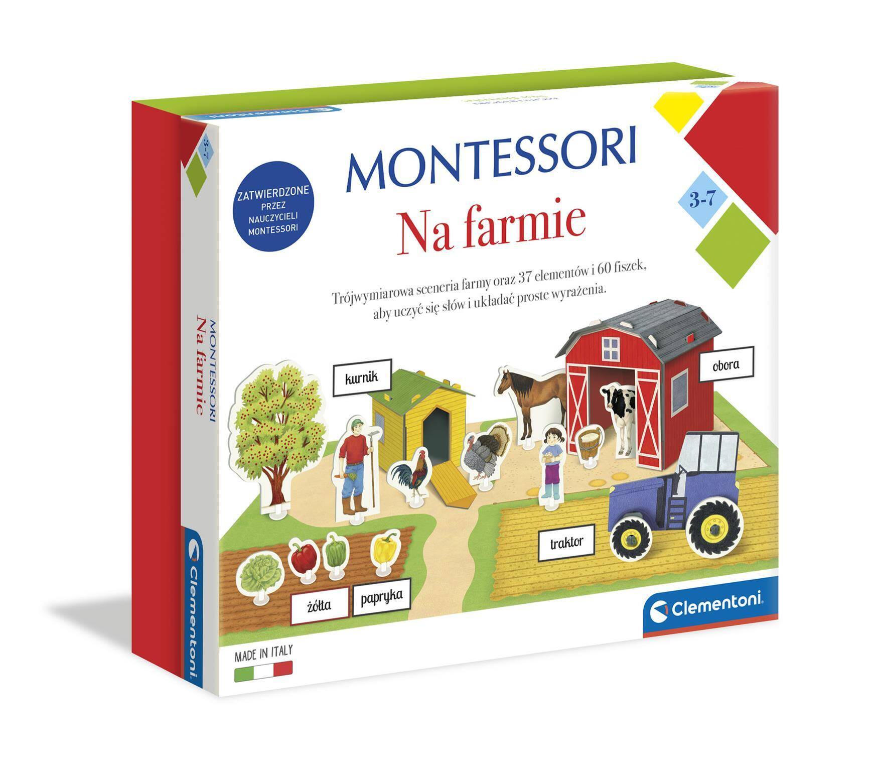 CLEMENTONI Montessori Na Farmie Seria  Gry edukacyjne  50693