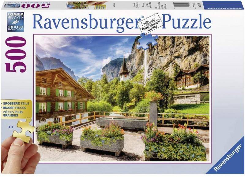 Puzzle 2D 500 dla seniorów Lauterbrunnen Szwajcaria 13712