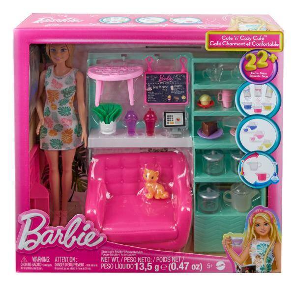 Barbie Relaks w kafejce Zestaw + lalka HKT94 p3 MATTEL
