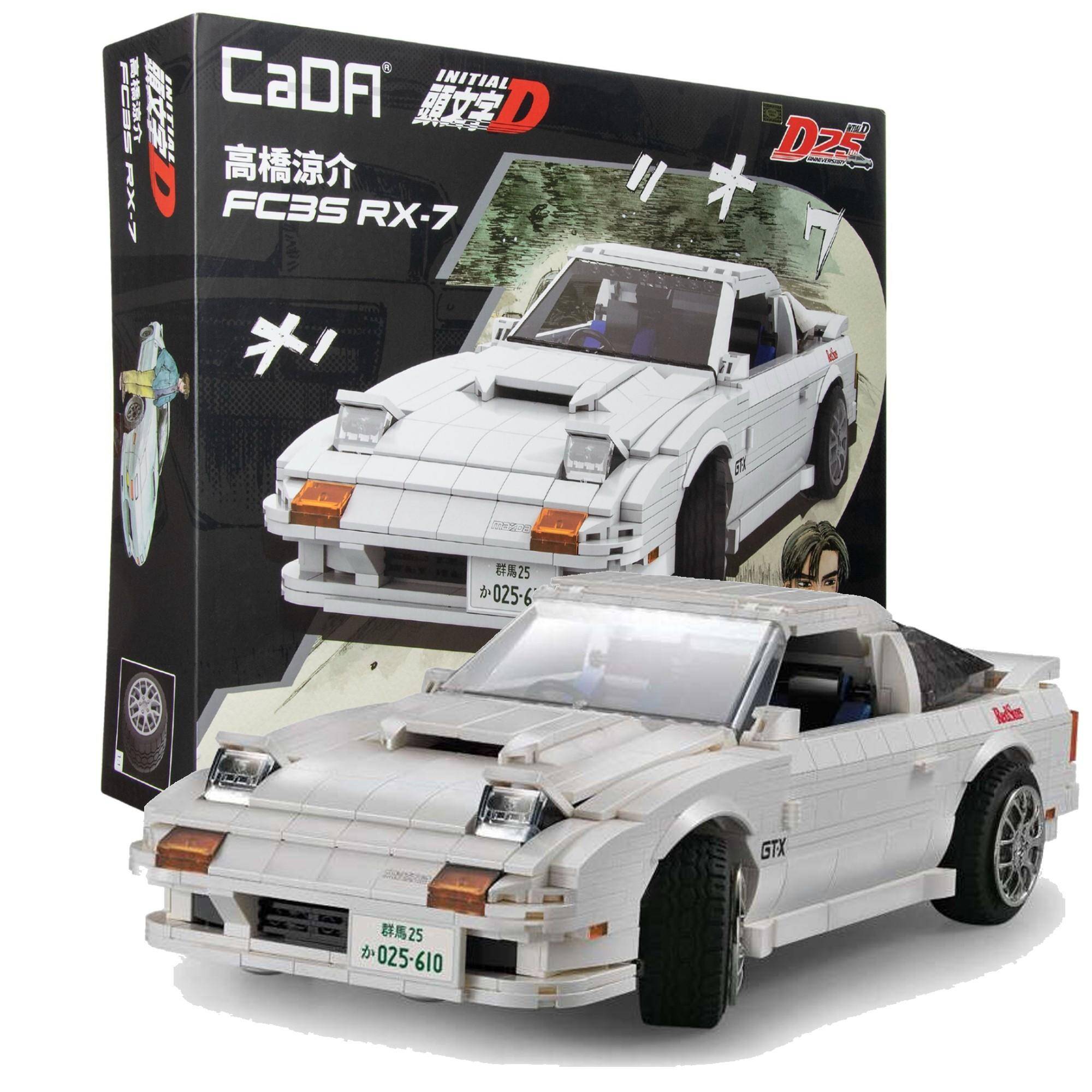 Klocki CADA.Samochód Auto biała Mazda RX-7 manga Initial D 35 cm Pojazd 1552 elementów