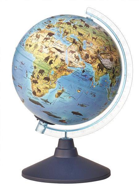 Globus 21cm podświetlany Dzikie zwierzęta 19256