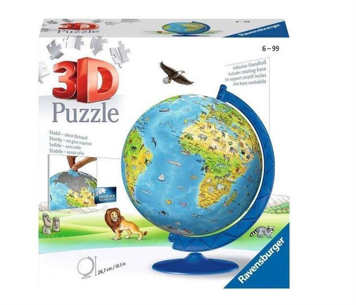 Puzzle 3D kuliste Globus po angielsku 180 elementów