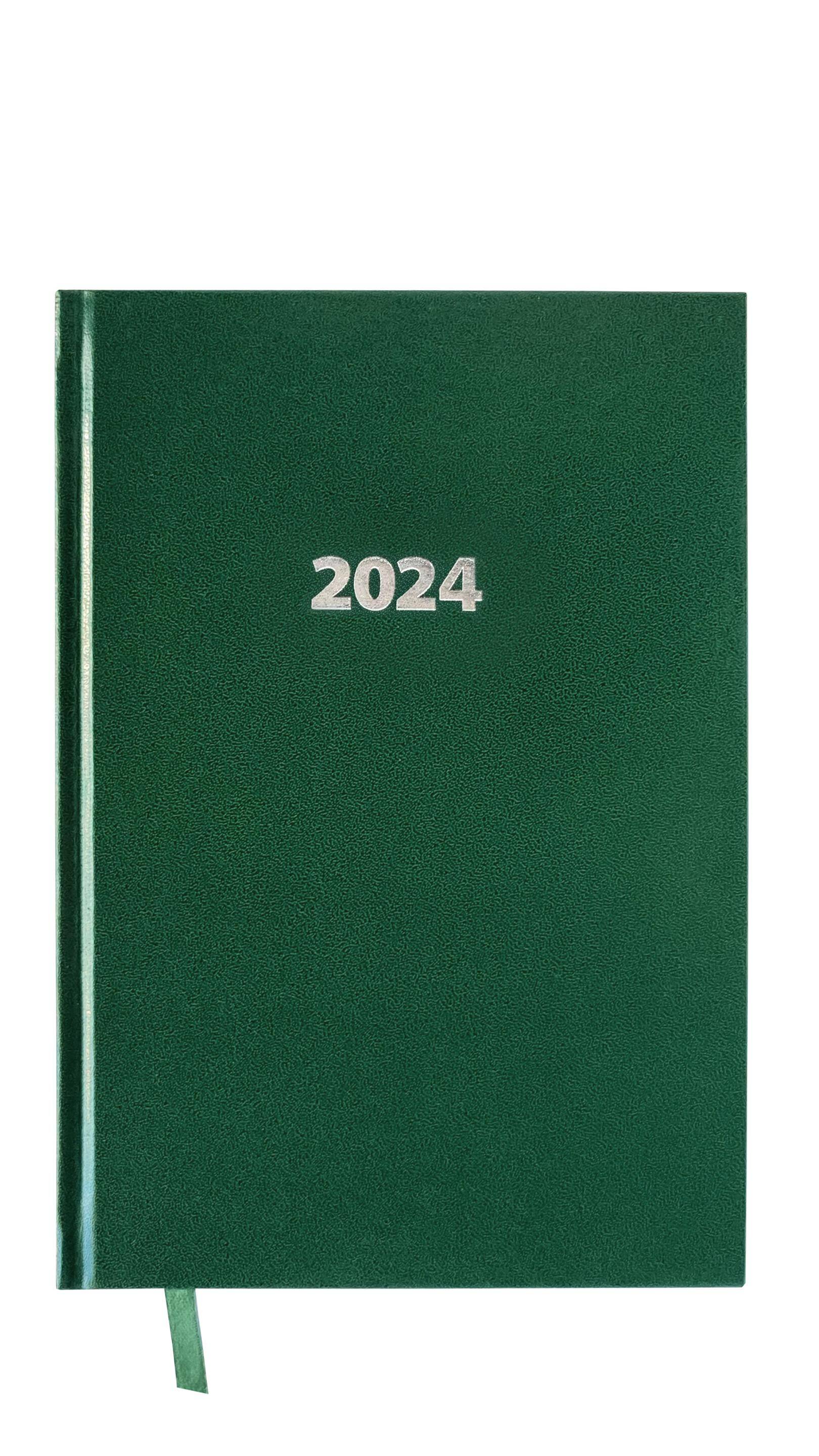 Kalendarz 2024 lux elegance z gumką A4 dzienny V1 zielony