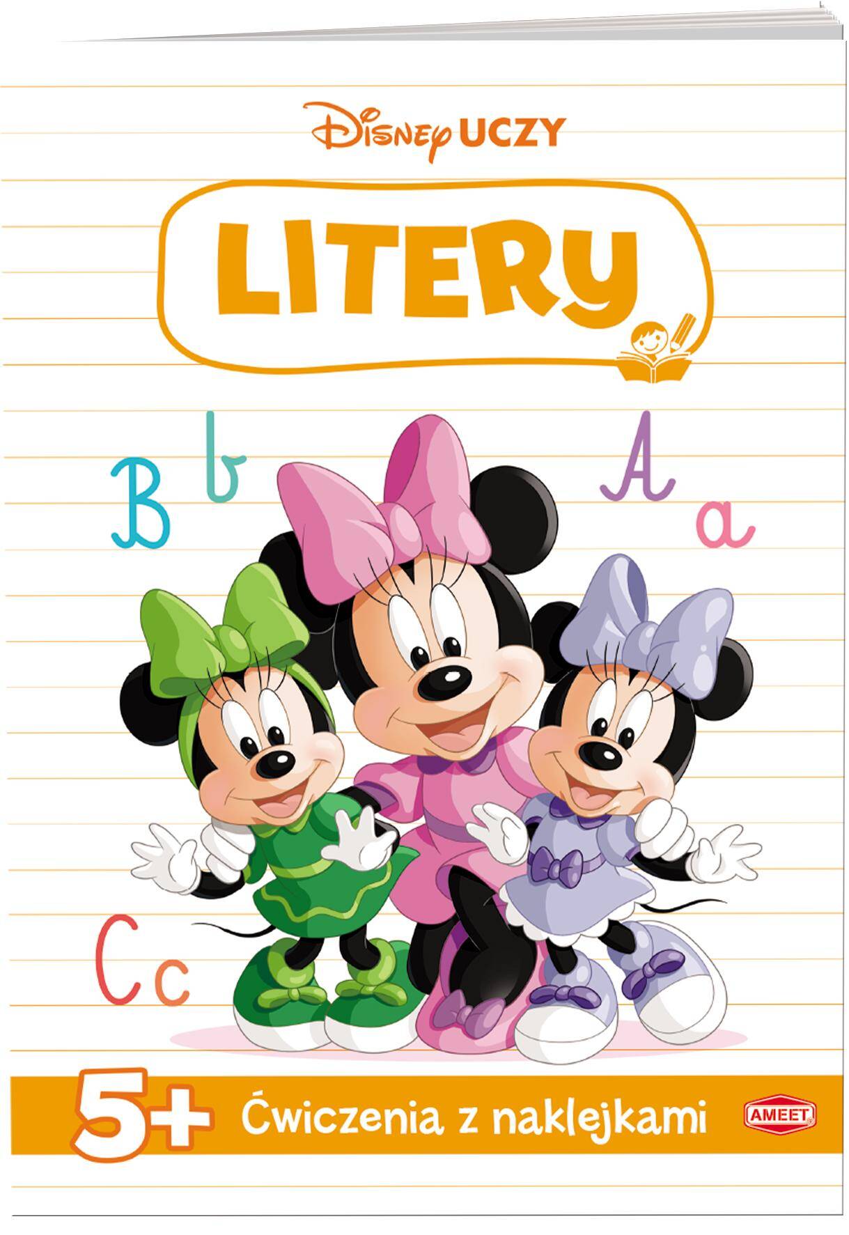 Disney uczy Minnie Ćwiczenia z naklejkami litery UDN-9307