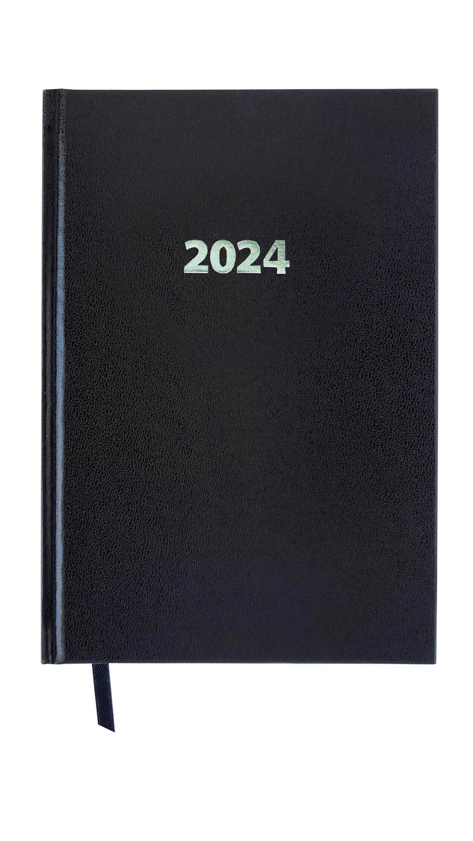 Kalendarz 2024 lux elegance z gumką A4 dzienny V5 czarny