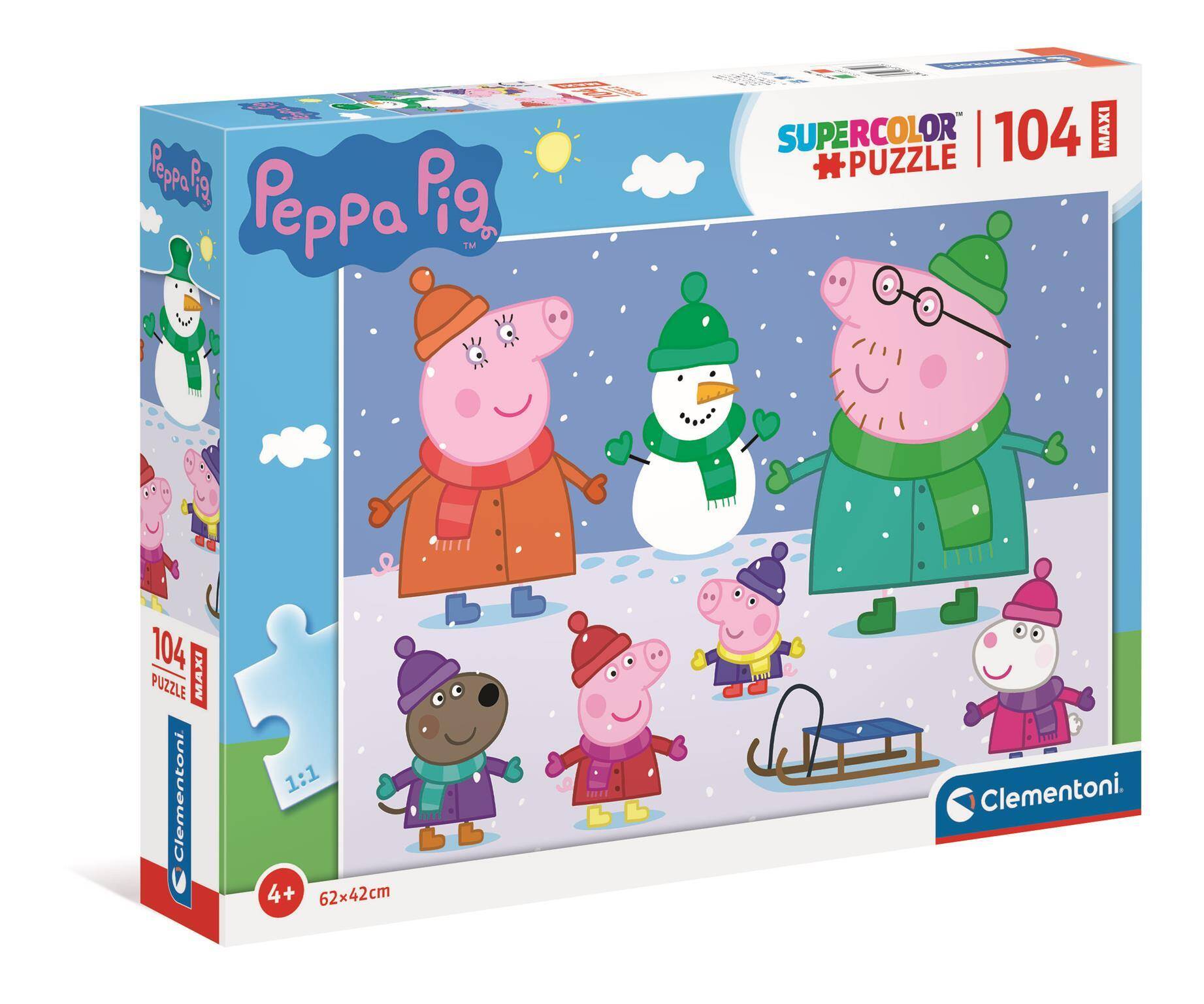 Puzzle 104 maxi super color Świnka Peppa