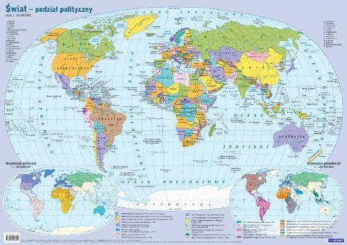 Świat - podział polityczny. Mapa w tubie