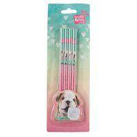 Zestaw 4 ołówków Studio Pets zielono-różowy