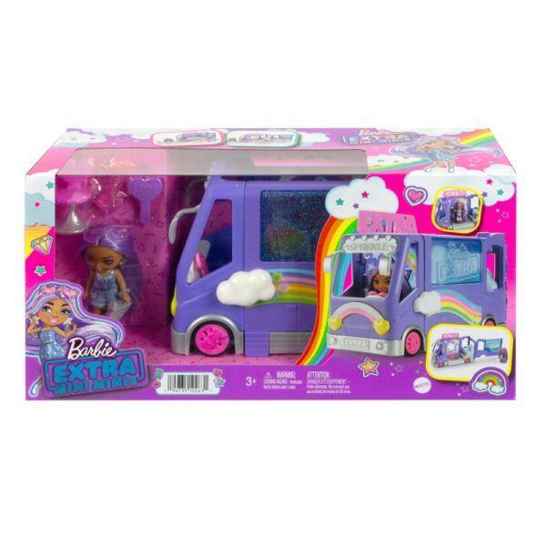 Barbie Extra Minibus koncertowy + Lalka Mini Minis HKF84 MATTEL