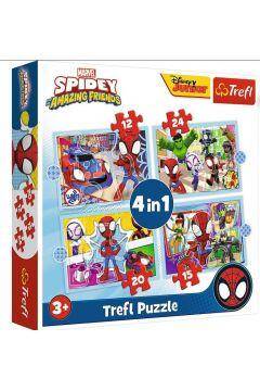 Puzzle 4w1 (12,15,20,24) Ekipa Spidey'a Spidey and his Amazing Friends Marvel 34611