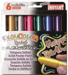 Farba w sztyfcie Playcolor Pocet metalic 6 kolorów