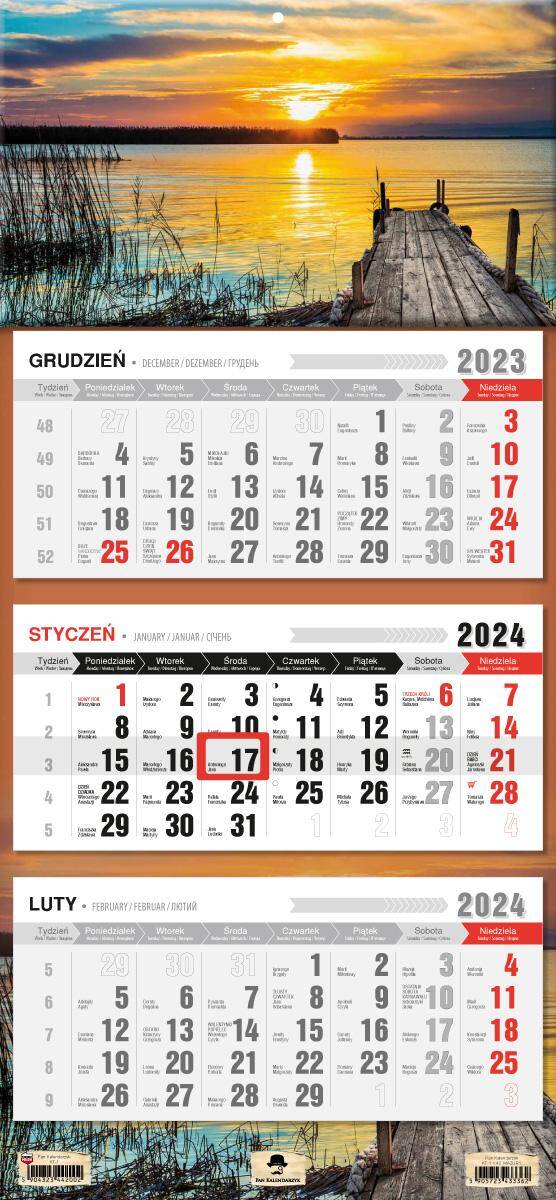 Kalendarz 2024 trójdzielny Mazury KT1-V. 42