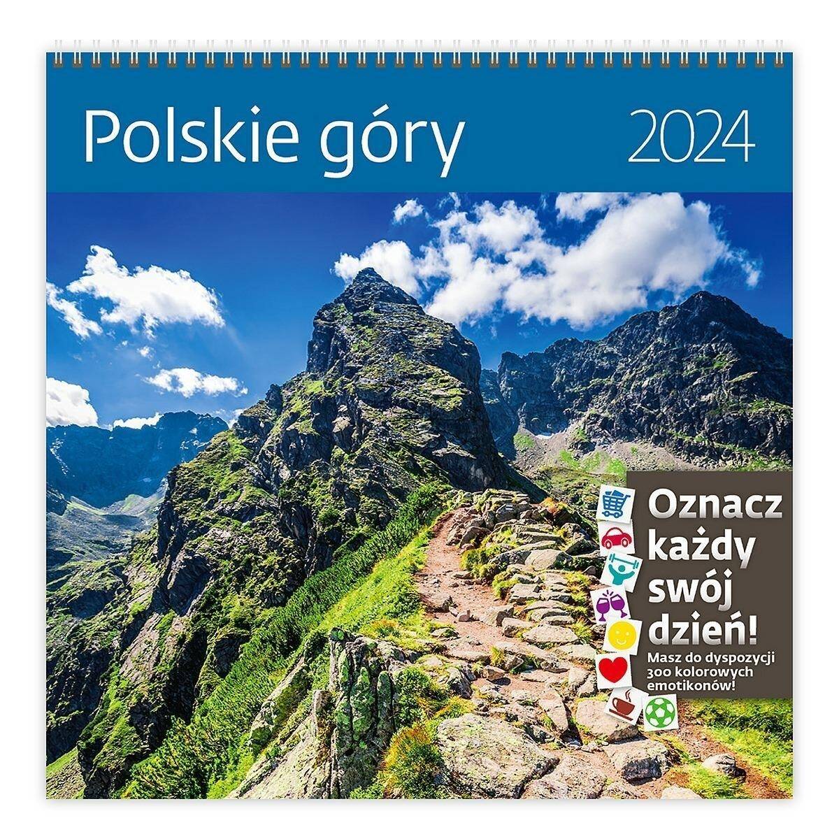 Kalendarz 2024 Polskie góry z naklejkami ścienny