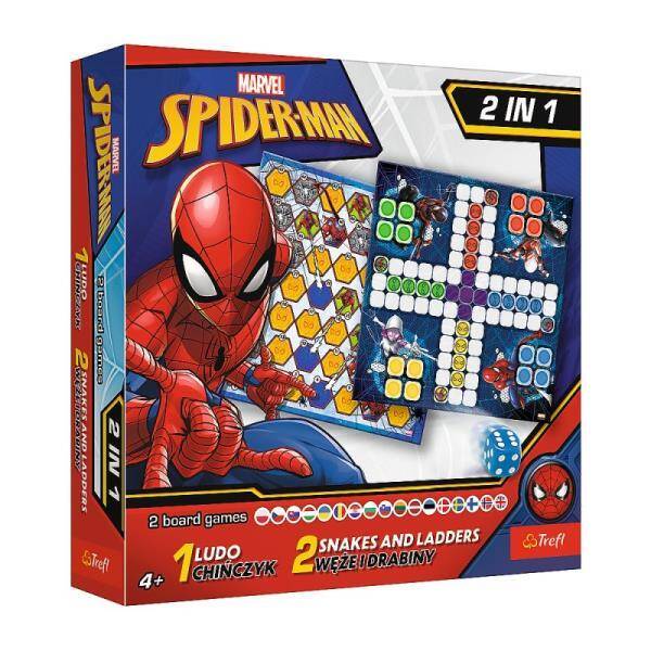 Chińczyk/Węże i drabiny, gra 2w1 Spider-Man 02419 Trefl