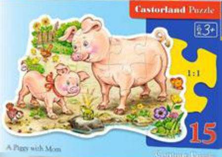 Puzzle15el.B-01516 A Piggy with Mom