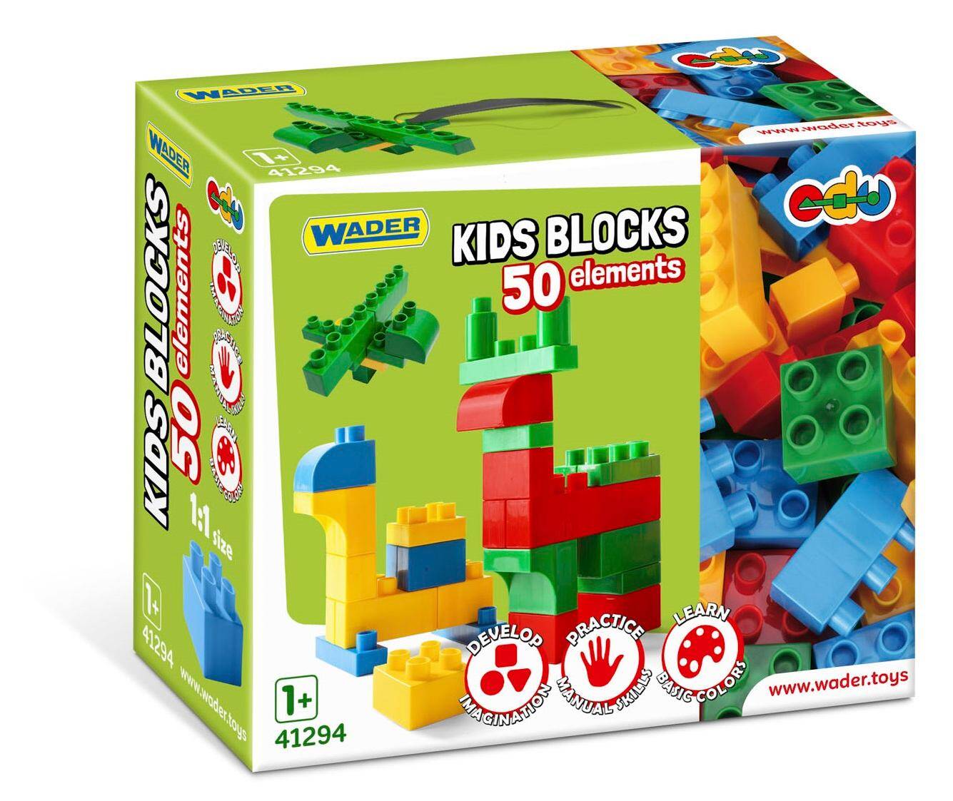 Klocki 50 elementów Kids Blocks w pojemniku 41294