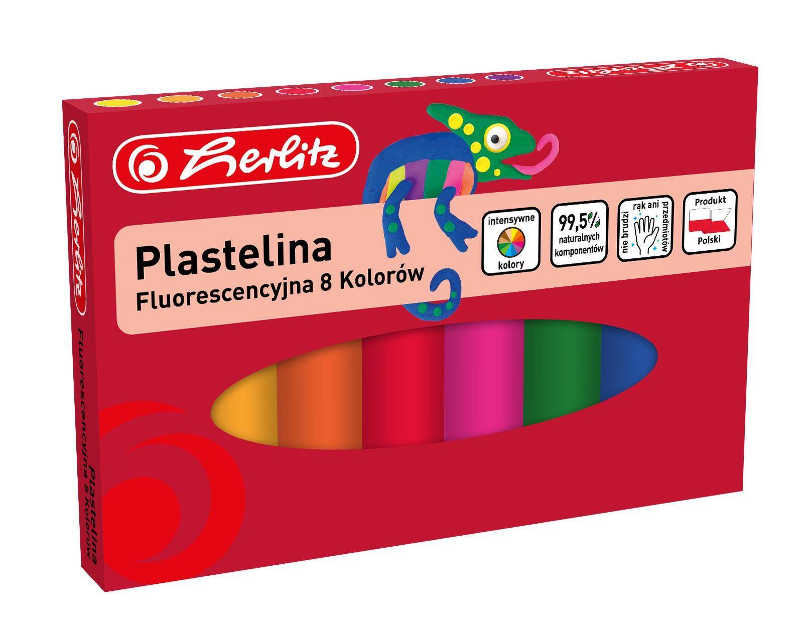 Plastelina fluorescencyjna 8 kolorów