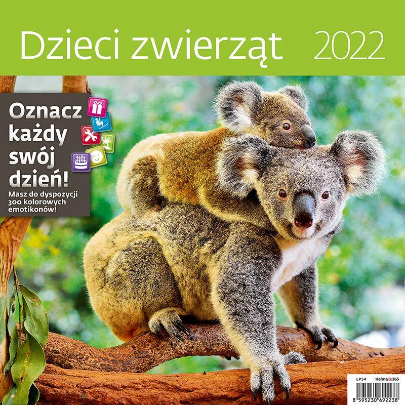 Kalendarz 2022 12 planszowy Dzieci zwierząt