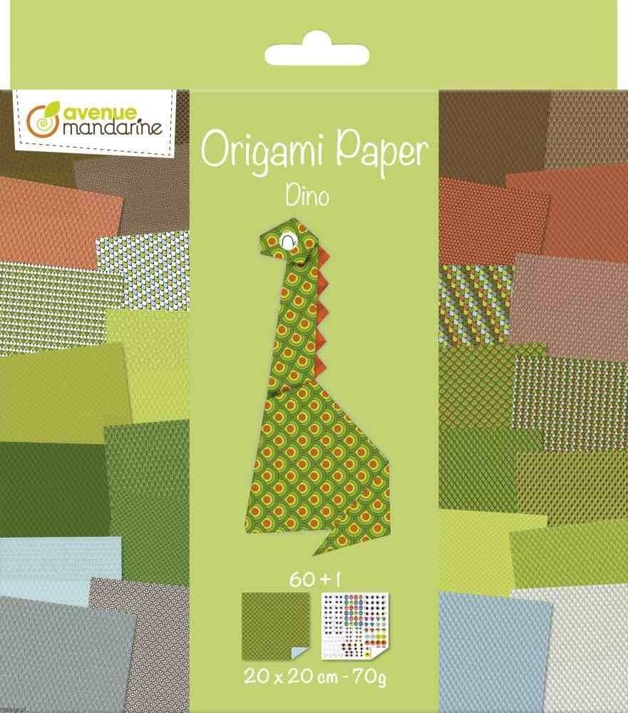 Papier origami 20x20 cm Dino 3 60 arkuszy