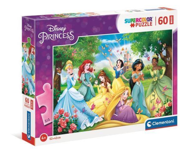 Clementoni Puzzle 60 elementów Maxi Super Color - Księżniczki/Princess 26471