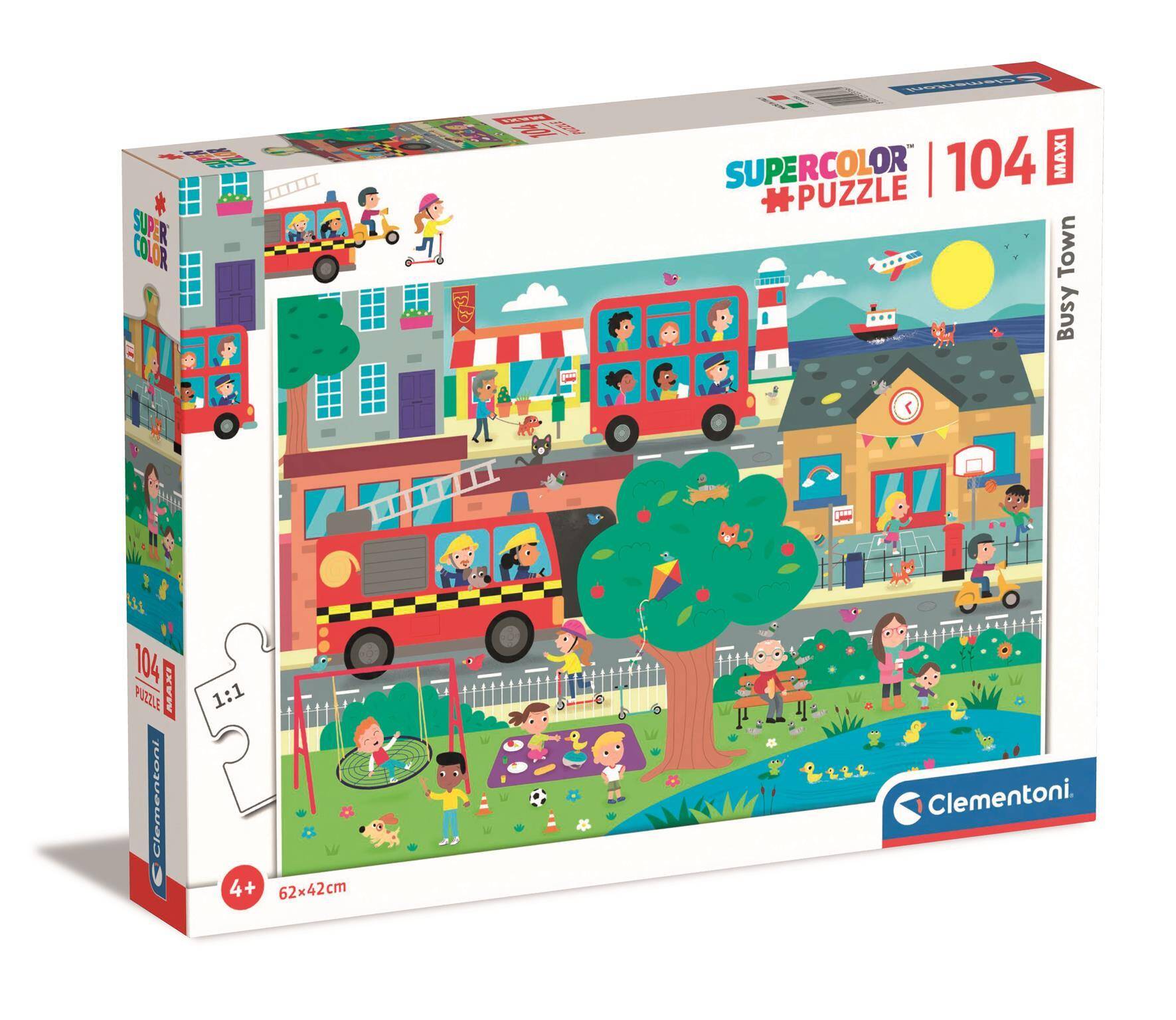 Puzzle 104 maxi super kolor Busy town 23766
