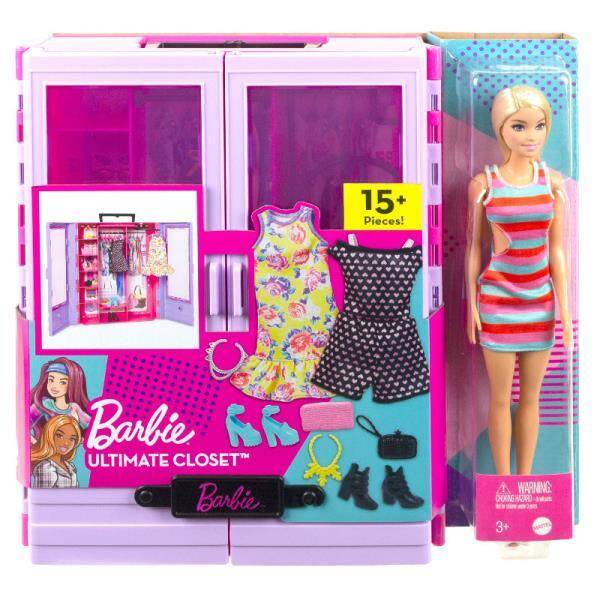 Barbie Szafa Barbie + lalka i akcesoria HJL66 MATTEL