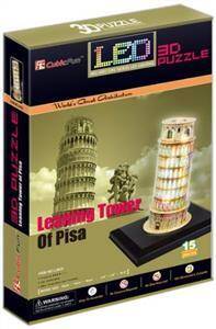 Puzzle 3D Led Krzywa wieża w Pizie 15 elementów