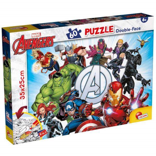 Puzzle podłogowe dwustronne M-Plus 60el Marvel Avengers 99658 LISCIANI