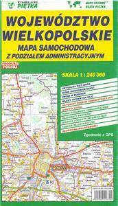 Mapa Województwa Wielkopolskiego administracyjno - samochodowa składana