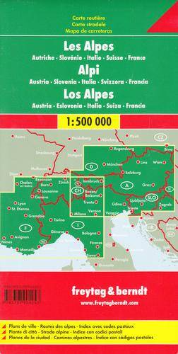 Alpy austria słowenia włochy szwajcaria Francja mapa 1:500 000
