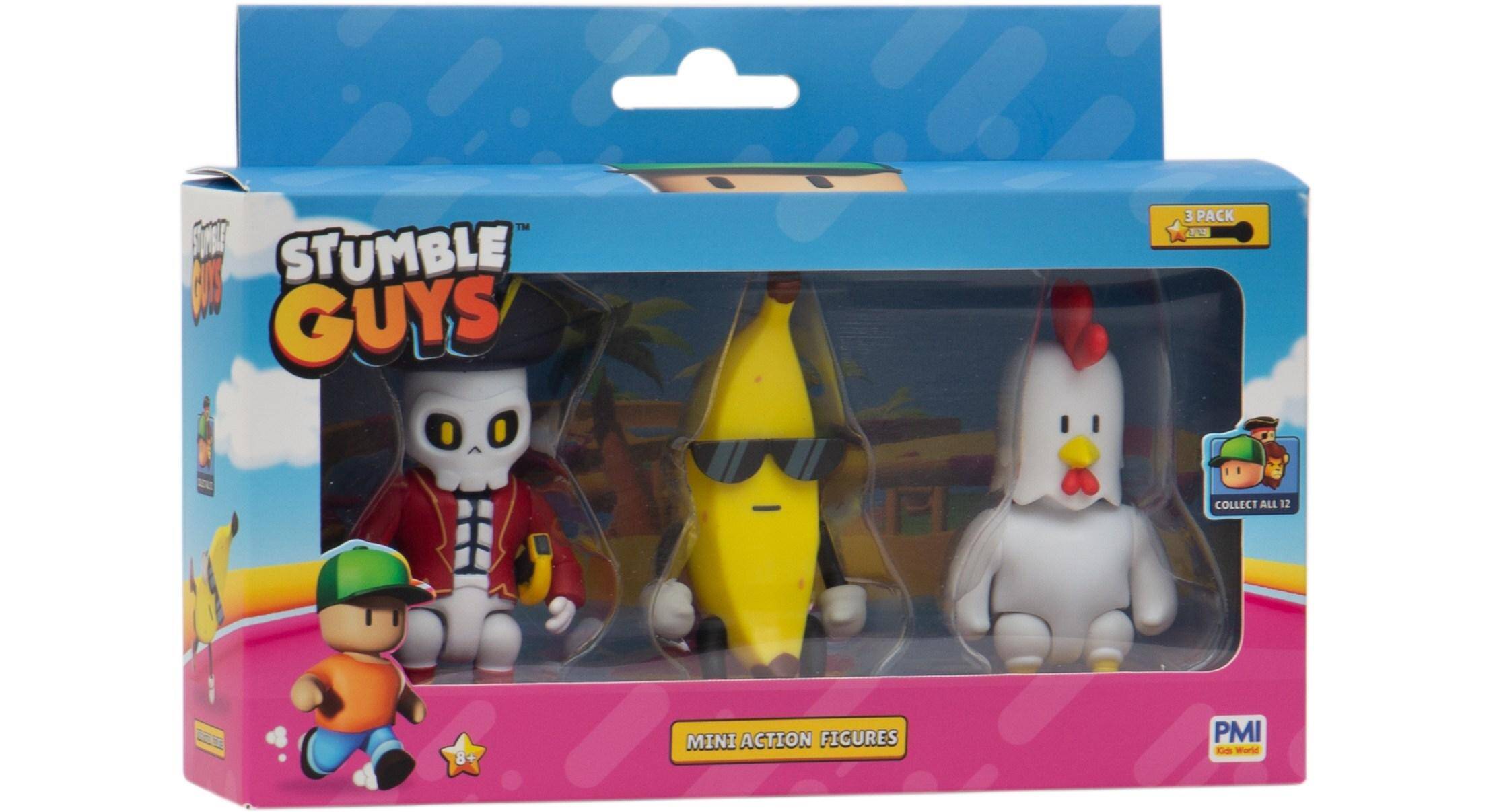 Stumble Guys Mini Action Figures 3 Pack B Banana Guy Chicken Capt Nohart