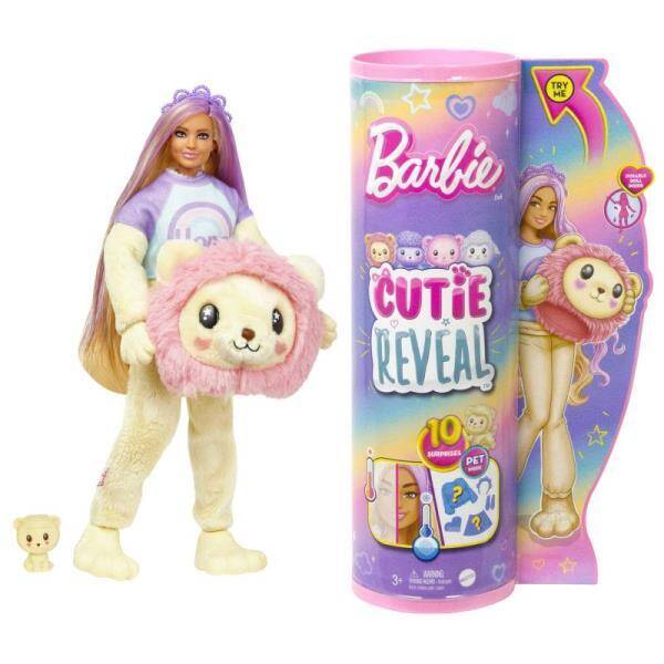 Lalka Barbie Cutie Reveal Lew Seria Słodkie stylizacje HKR06 MATTEL