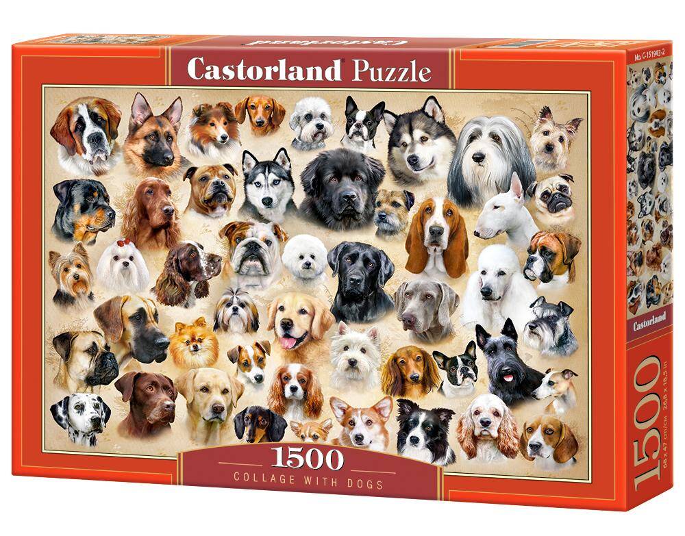 Puzzle 1500 Kolaż z psami C-151943-2