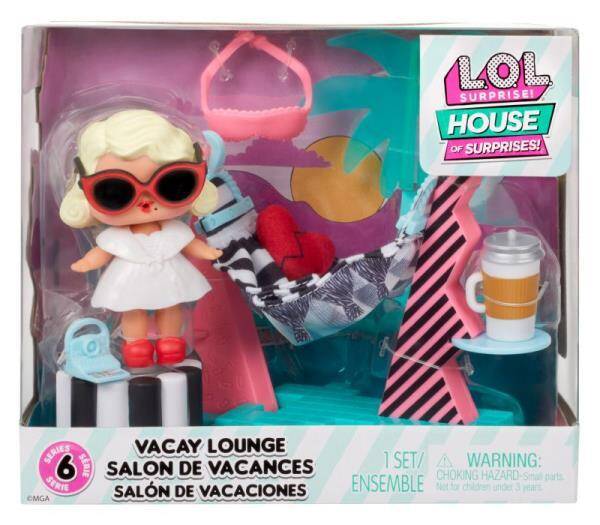 LOL Surprise Zestaw z lalką Furniture Playset with Doll - Leading Baby + Vacay Lounge 583790