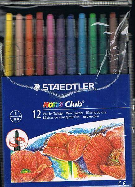 Twistery - wykręcane kredki woskowe NC, 12 kolorów etui