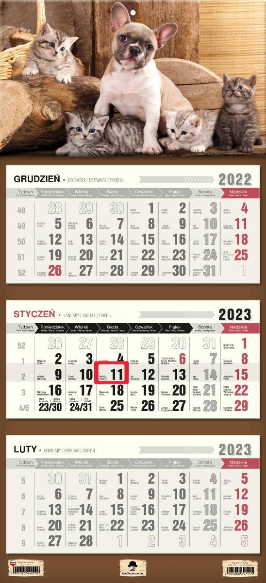 Kalendarz 2023 trójdzielny KT-1 friends V32