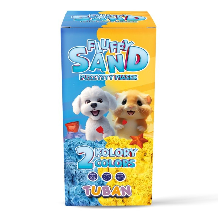 Zestaw Fluffy Sand puszysty piasek niebieski i żółty 2 x 70 g