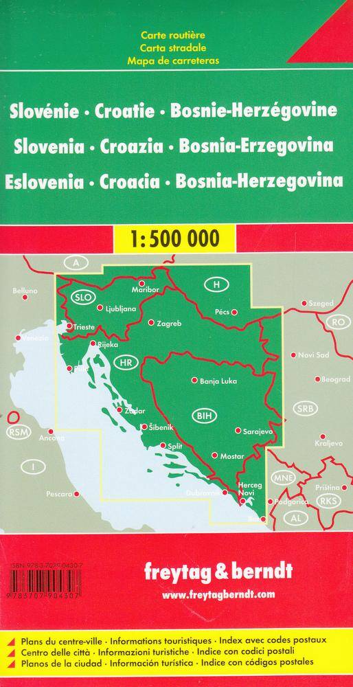 Słowenia chorwacja bośnia i hercegowina mapa 1:500 000
